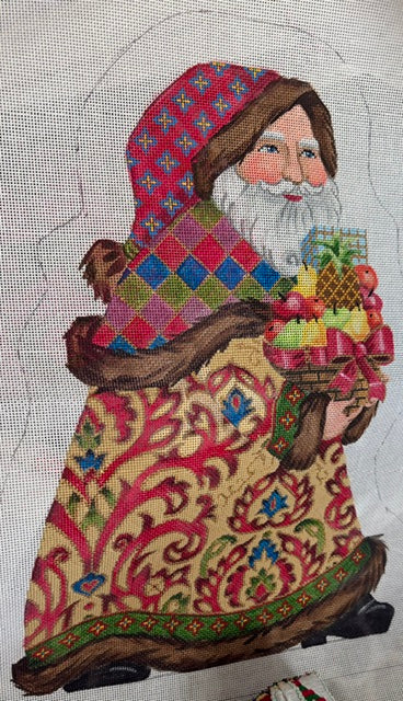 Vintage Santa with Fruit Basket STITCH GUIDE
